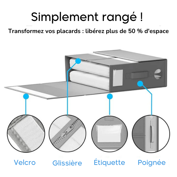 LINÉO™ - Organisateur Pliable pour Linge de Lit