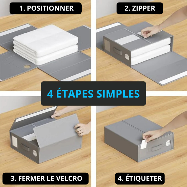 LINÉO™ - Organisateur Pliable pour Linge de Lit