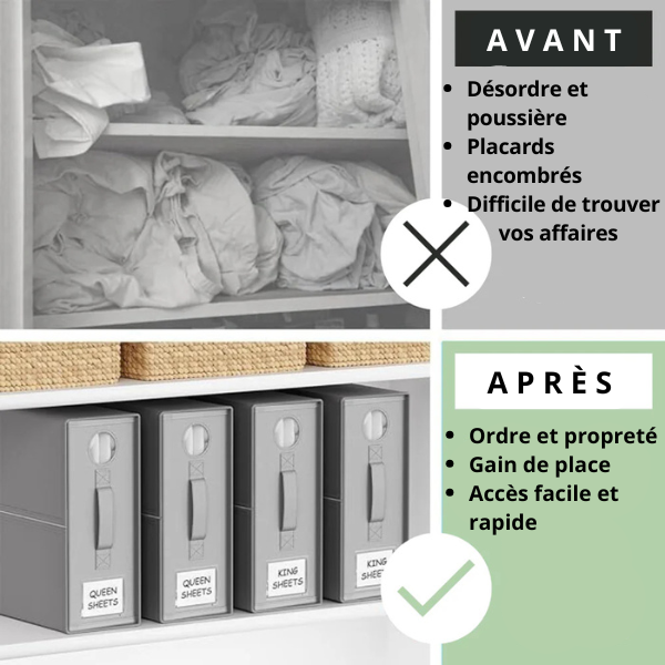 LINÉO™ - Organisateur Pliable pour Linge de Lit